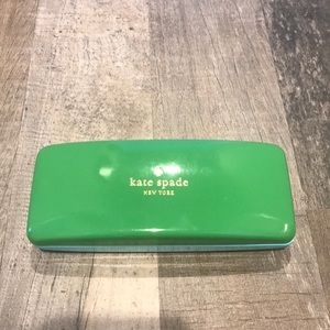 Kate Spade glasses case blue and green